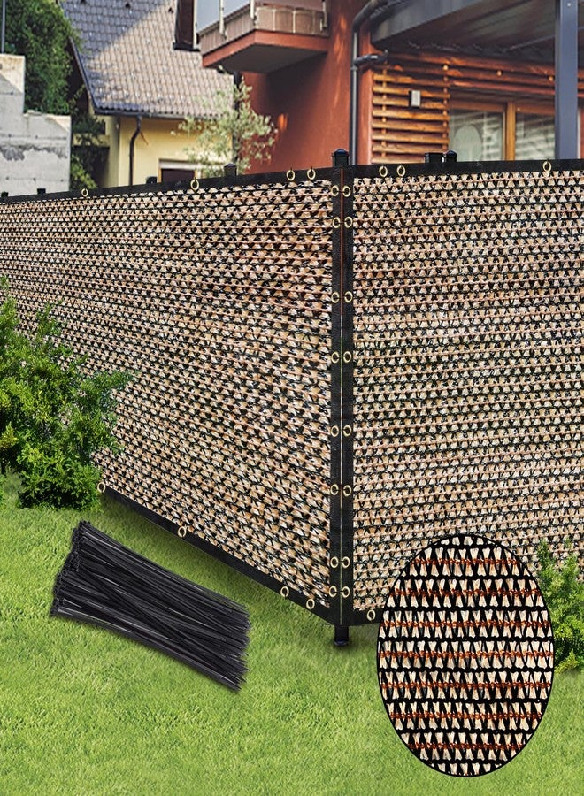 BADAO Brown 6FT X 50FT Outdoor Privacy Screen Fence & Mesh Shade Net Cover, Ideal for Garden and Backyard - Enhances Privacy for Fencing & Chain Link, Perfect for Patio Privacy Wall, Slats，Freestanding - Image 1